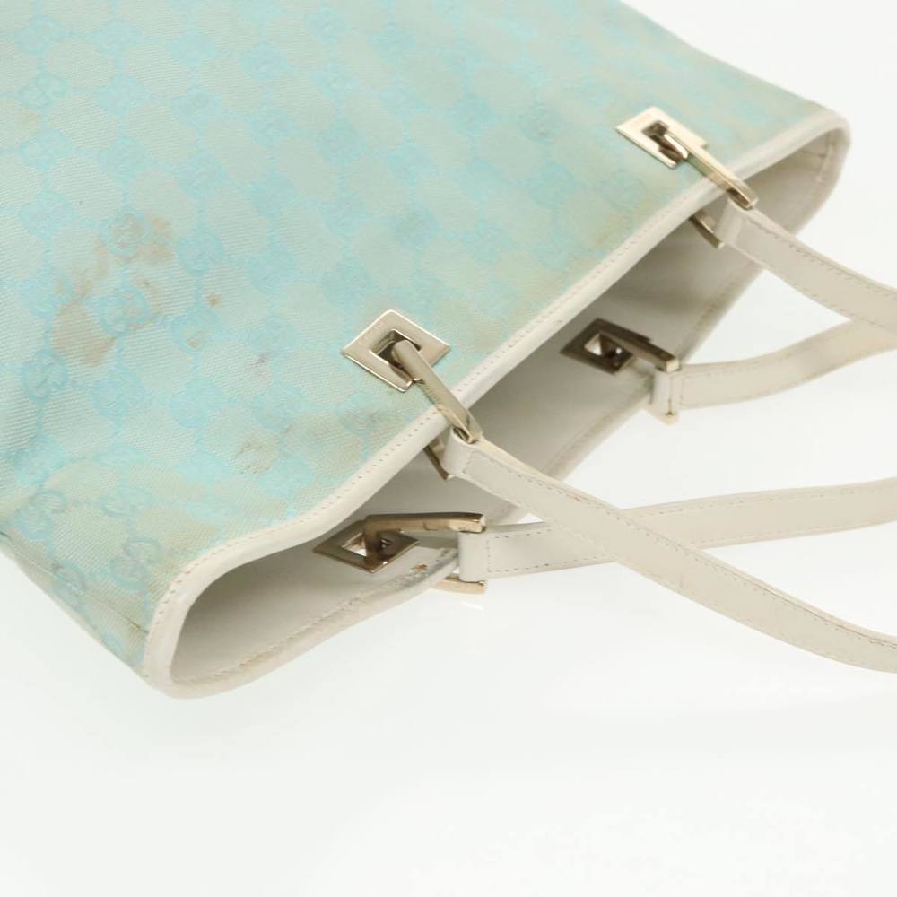 GUCCI GG Canvas Tote Bag Light Blue Gold 002 1098 Auth 99662 - Picture 6 of 16